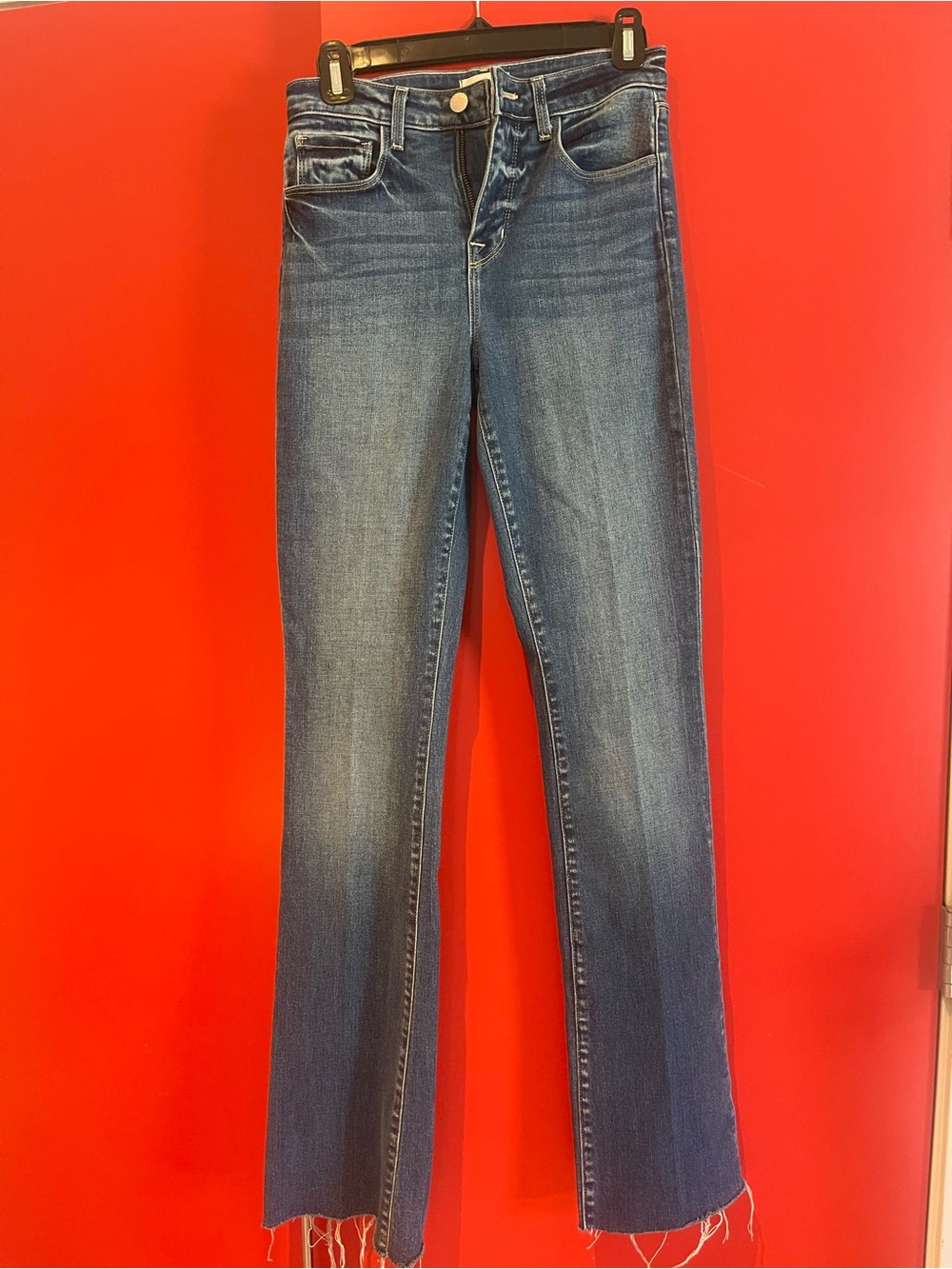 L'AGENCE Medium Blue Straight-Leg Jeans